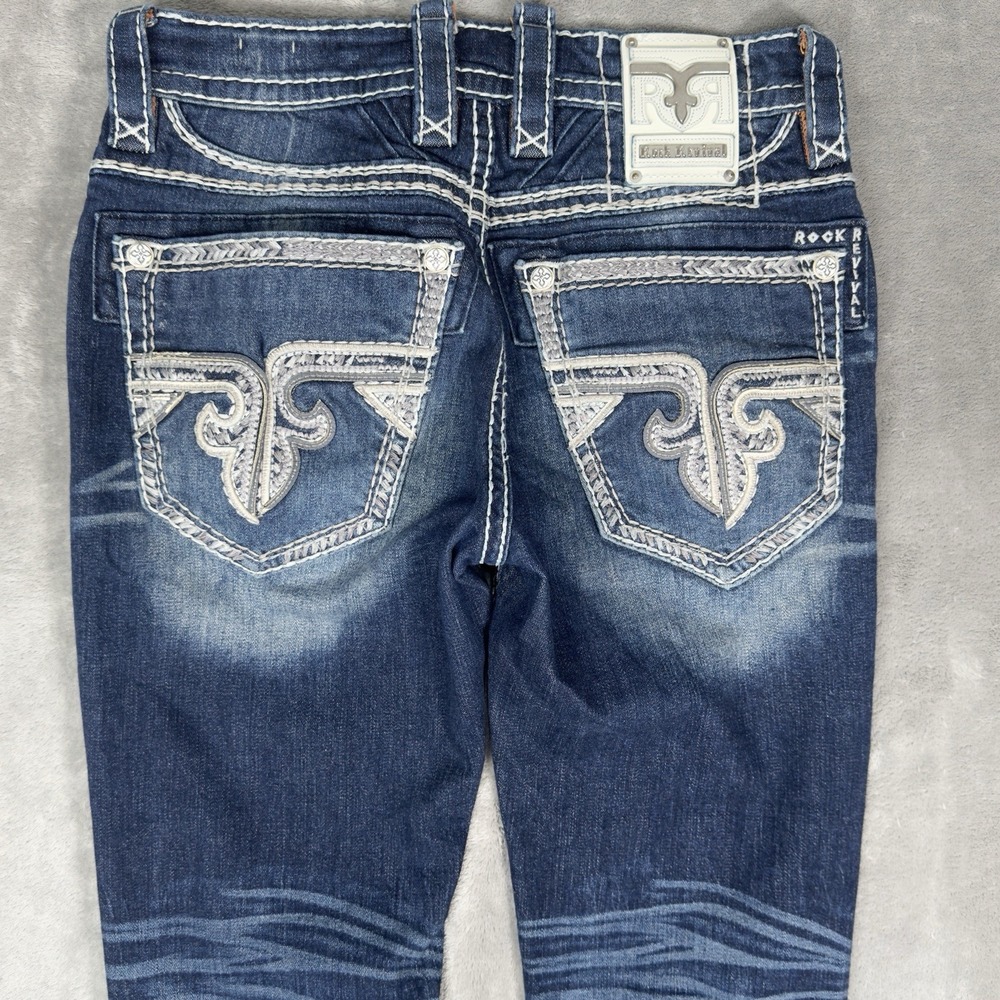 Rock Revival Jeans Mens 30 (Fits 31x29) Robin Straight Dark - Picture 10 of 16